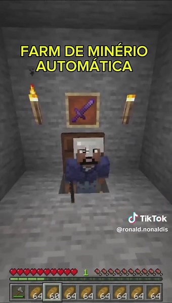 Farm de Minério Automática 😮🔥 #minecraft #gameplay #fyp