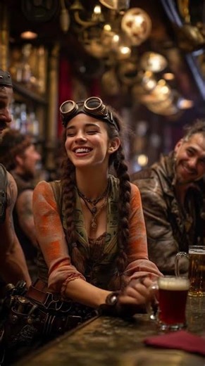 Fearless Steampunk Bounty Hunter Faces Off Against a Towering Ironfoot Golem