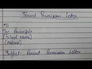 Parents Permission letter // Parents Consent Letter // For School Students