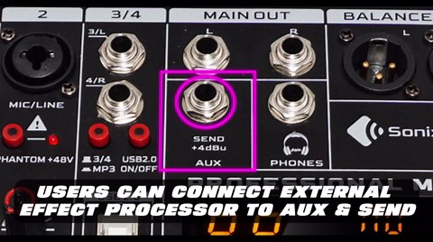 4 Channel Audio Mixer, 99 DSP Sound Board Console with 48V Phantom Power, Professional DJ Mixer for Podcasting, Streaming, Studio Recording