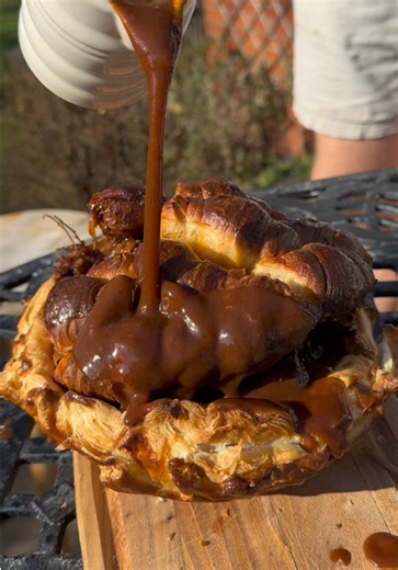 Beef Bourguignon Pie in a Croissant Puff Pastry Bowl