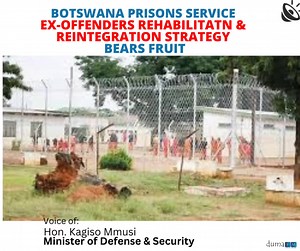 Minister of Defense and Security Hon Kagiso Mmusi says Botswana Prisons has developed an offender's rehabilitation and re-integration strategy. When addressing Members of Parliament yesterday Mmusi highlighted that this will offer a holistic approach to challenges facing ex convicts noting that some of the key objectives of the strategy are to equip prisoners with various skills to face the society upon release. | Duma FM