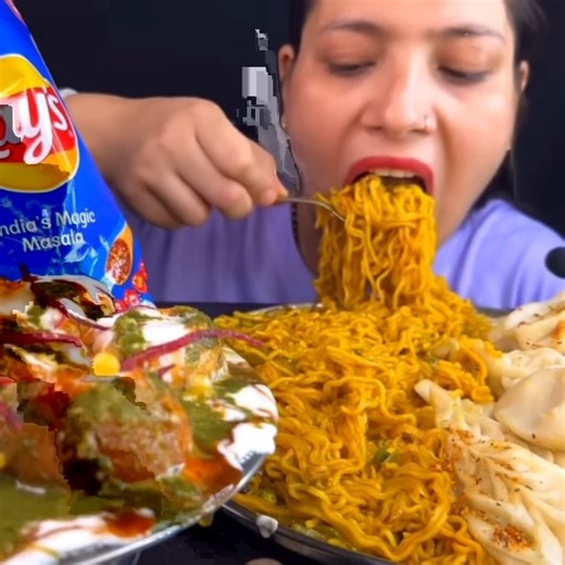 maggi, steam momo ✨ ‪@FoodieJD‬ #mukbang #eatingshow #asmrfood #maggieeating #momoeating #dahipuri