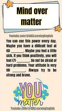 Learn English for Beginners | Reading & Vocabulary Quiz | Mind Over Matter