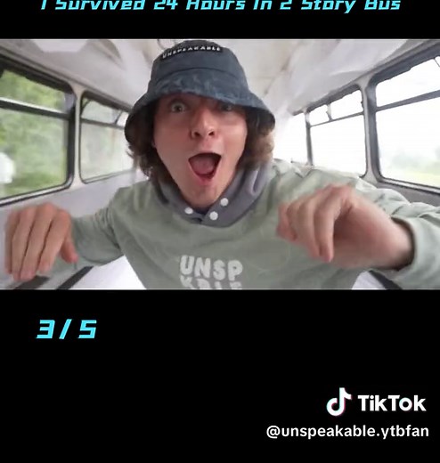 I Survived 24 Hours In 2 Story Bus #Unspeakable #Hours #Story