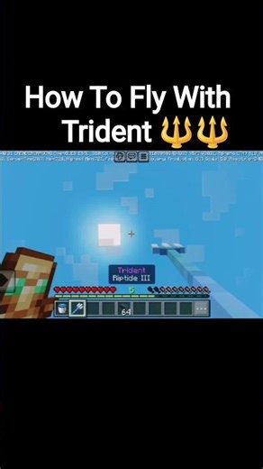 How To Fly With Trident 🔱 In Minecraft /Riptide 3 Enchantment Guide