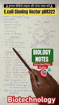 pBR322 CLONING VECTOR // PLASMID #study #biotechnology #plasmid #vector #shortsnotes #shorts #yt
