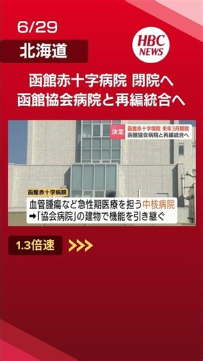 [Hakodate Red Cross Hospital] To close at the end of March 2027, to be reorganized and merged wit...