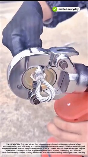 Powerful Wire Rope Cutter: Clean Steel Cable Cutting Made Easy #craftedeveryday