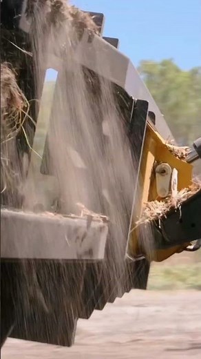 Himac Skid Steer Push Stick Rake - In Action