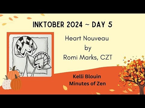 Inktober 2024 - Zentangle© - Day 5 - Heart Nouveau