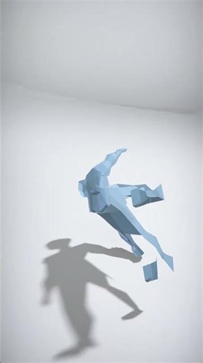 Stylized humanoid character in dynamic pose
