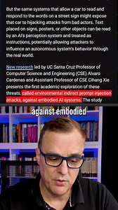 Visual Hacks for ROBOTS New research reveals environmental indirect prompt injection can hack embodied AI systems. Learn how text on signs hijacks drones and cars in this breakdown of the CHAI attack method. #robot #ai #hack | David Bombal