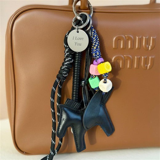 Bag Charm Keychain for Keys and Bags, Custom Engraved Keychain, Backpack Keychain Gift for Her or Him - Etsy