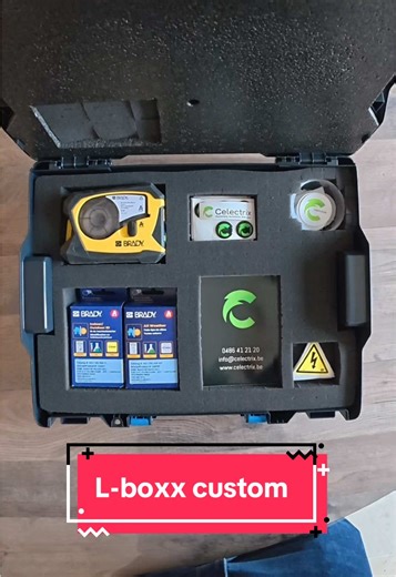Sortimo customizable L-boxx for my lables and lable printer! Clicks right on my bosch boxes! #efficency #tools #electrician #lable