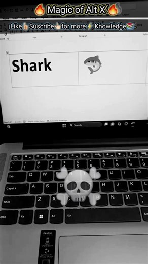 😃MS Word Keyboard Shortcut for Shark 🦈 | MS Word Tips & Tricks #symbols #msword #computer #shorts
