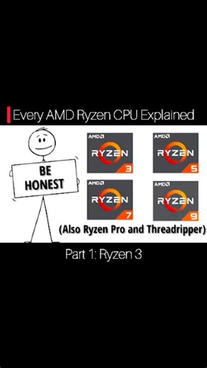 Glitchified on Instagram: "Overview The Ryzen 3 series is AMD’s entry-level line of desktop and laptop CPUs, designed for budget-conscious users who want decent performance for everyday computing tasks. It sits below Ryzen 5, 7, and 9 in AMD’s hierarchy but still offers strong multi-threaded performance for its price. --- Architecture Ryzen 3 CPUs are built on AMD’s Zen architecture (Zen, Zen+, Zen 2, Zen 3, depending on the generation). Each new generation brings improvements in: IPC (Instructi