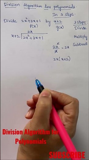 Division Algorithm for Polynomials | Class 10 #shorts #class10maths #polynomials