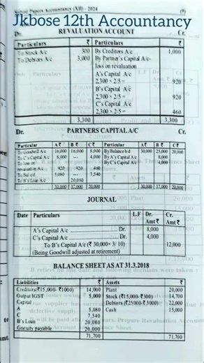 class 12 accountancy jkbose solved paper | jkbose accountancy class12 solved paper