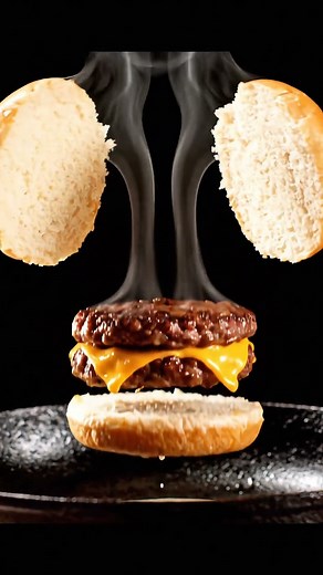 IT’S FLOATING?! (Mini Burger Quantum Loop) #food #cooking #satisfying