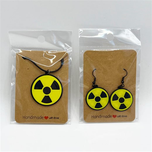 Radiation Symbol Earrings and Necklace, Radioactive Sign Earrings and Necklace - Etsy Australia