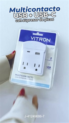 Multicontacto con Supresor de Picos - Vitron: ¡Lleva la conectividad de tu hogar o zona de trabajo al siguiente nivel! ⚡📱 Te presentamos el Multicontacto VITRON con supresor de picos, la solución inteligente para cargar todos tus dispositivos en un solo lugar de forma segura y organizada. Es mucho más que un simple adaptador; es el accesorio que tu escritorio o mesa de noche necesita. 💡✨ 🌟 ¿Por qué es el aliado ideal? - Conectividad Total: Cuenta con 2 contactos a tierra de 110V y puertos USB