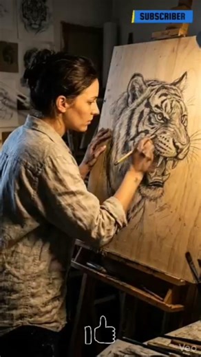 Realistic Tiger Drawing | Step-by-Step Pencil Sketch | Satisfying Art Process #art #sketchful #handa