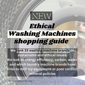 Are there any squeaky clean washing machine brands? In our latest guide, we dive into the murky waters of washing machine brands. Read the guide now 👉 https://bit.ly/4car208 Key issues include: 👉brands' links to military equipment manufacturing, which is used in oppressive regimes 👉poor ratings for workers' rights 👉little improvement on the use of conflict minerals 👉and the lifespan of washing machines becoming shorter than it used to be. And if you're not looking to buy currently, we've go