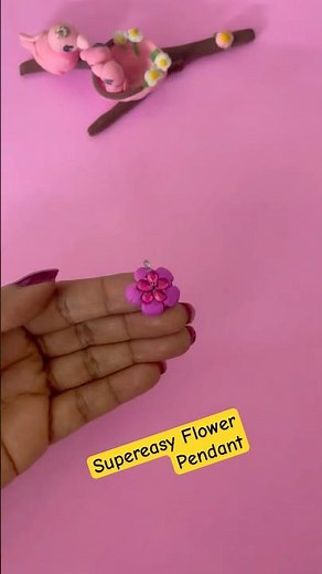 Super Easy Clay Flower Pendant Making | Beginner Friendly DIY Jewelry Craft