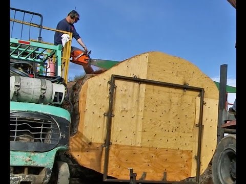 World's Biggest Chainsaw vs Ancient SALVAGED Redwood
