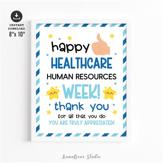 Healthcare HR Week Printable Sign, Human Resources Staff Appreciation Thank You Poster Bulletin Board - Etsy