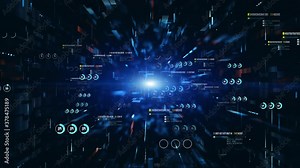 Technology digital cyberspace and data network connections. Transfer digital data high-speed internet. Global finances business data processing background concept.