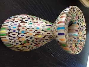 woodturning - coloured pencil vase
