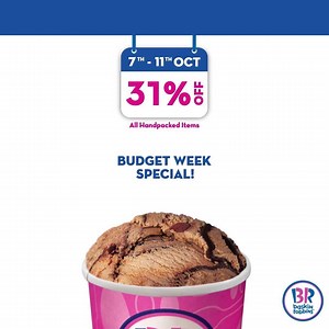 268 reactions · 18 shares | 31% Off! This week is your chance to grab our Pint, Quart, Half Gallon or even the Value Cut handpacked! Now’s the time to go pickin’ Only available from 7 - 11 October at all Baskin-Robbins stores! | Baskin-Robbins | Facebook