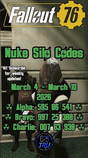 *Outdated* Fallout 76 Nuke Silo Codes (March 4th - March 10th 2026)