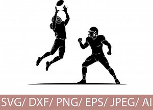 US Football Silhouette Clipart, Sports SVG, Football Player Cut File - Etsy