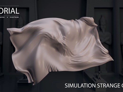 07 - Cinema 4D & X-Particles & Arnold Render tutorial Simulation Strange Cloth