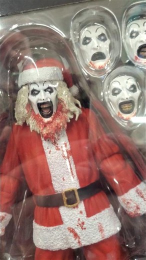 Terrifier 3 Neca Horror Movie Action Figure YouTube #Shorts Video Santa Art the Clown & Accessories