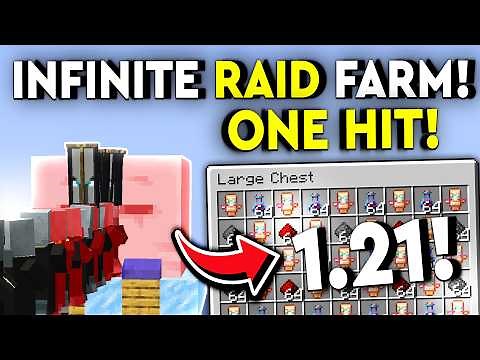 BEST INFINITE RAID FARM in Minecraft Tutorial 1.21 - 0 Sec!