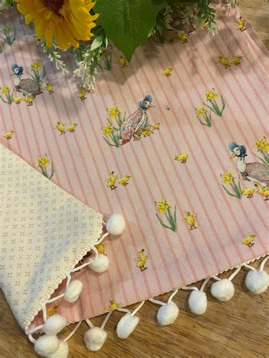 Beatrix Potter Duck Table Runner Easter Tablerunnerspring Tablerunnerenglishrustic Farmhouse Table Puddle Duck Table Runner Wooden Carrots - Etsy
