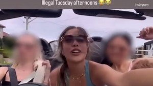 Paris Ow-yang is seen not wearing a seatbelt in a moving car