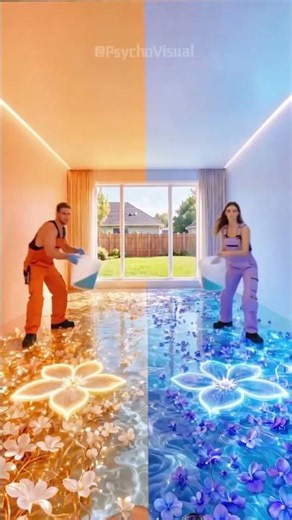 Orange vs Blue Room Makeover! 😱 Satisfying 3D Epoxy Flooring #shorts #epoxyfloor #epoxy #diyepoxy
