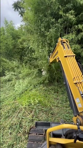 竹の破砕 カッターマン アースマシンKM30 #草刈ゴン ＃ユンボ草刈機 ＃開拓