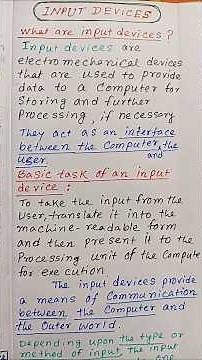 What are input devices? Basic task of an input device. l Categories of Input Devices l #inputdevice