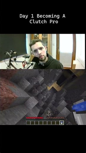 Day 1 of Becoming a Clutch Pro in Minecraft #minecraftparkour #minecraft #minecraftmemes