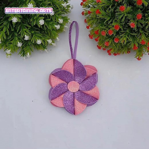 33K views · 3.5K reactions | How to make a foam paper flower - Diy glitter foam folwer making ideas - Room decoration with foam paper flower #PaperFlower #Origami #EasyPaperCraf | Entertaining Arts | Facebook