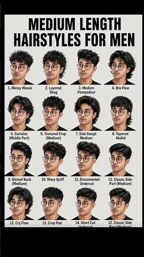 Best 12 Medium Length Hairstyles for Men 2026 | #shorts #hairstyle
