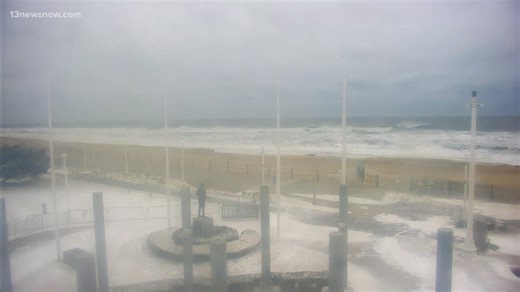 Winter storm churns up dangerous tides along Virginia Beach coastline