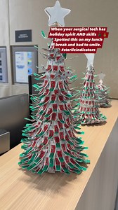 When your surgical tech has holiday spirit AND skills Spotted this on my lunch break and had to smile. #sterileindicators | Tam Pham | Facebook