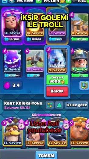 İKSİR GOLEMİ ALARAK KANDIRDIM! #clashroyale #supercell #gaming #oyun #gamer #cr #clash